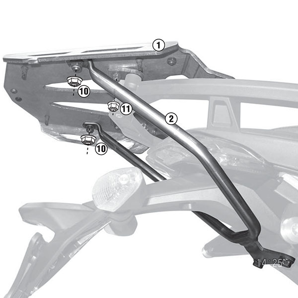 Image of Givi SRA7403 Monokey Aluminium Adaptor Plate - Ducati Hyperstrada