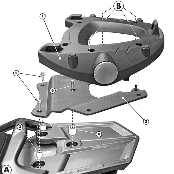 Image of Givi E228M Monolock Adaptor Plate - Yamaha FJR1300