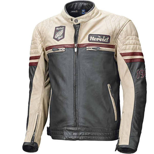 Held Baker Leather Jacket Blue Beige Burgundy FREE UK DELIVERY