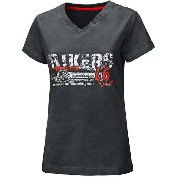 Image of Held Ladies Bikers T-Shirt - Black / Red