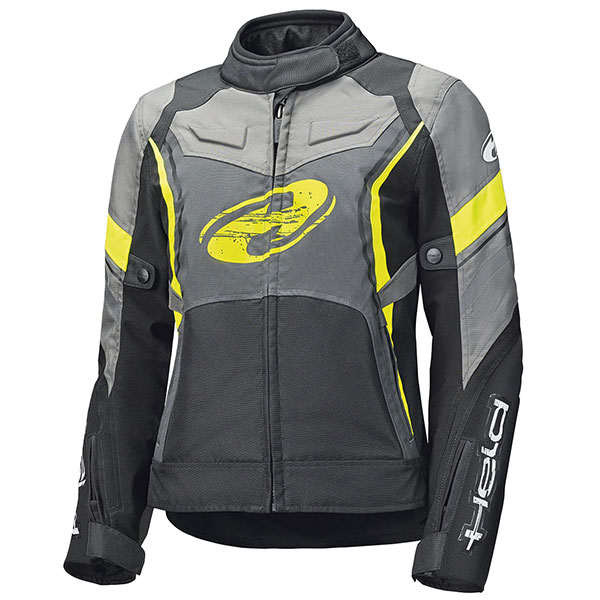 Image of Held Ladies Baxley Top Textile Jacket - Black / Fluo Yellow