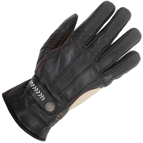 Image of Helstons Leather Brod Soft Gloves - Black / Beige