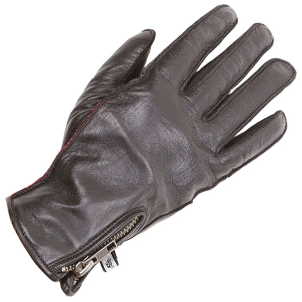 Image of Helstons Ladies Leather Liston Gloves - Black