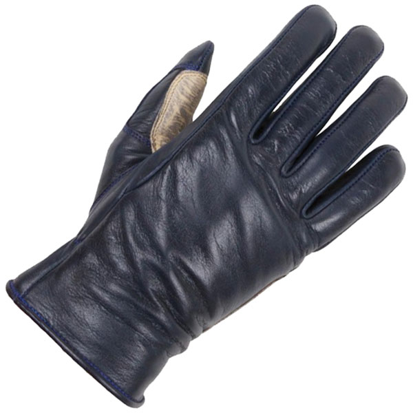 Image of Helstons Leather Stella Gloves - Blue / Beige