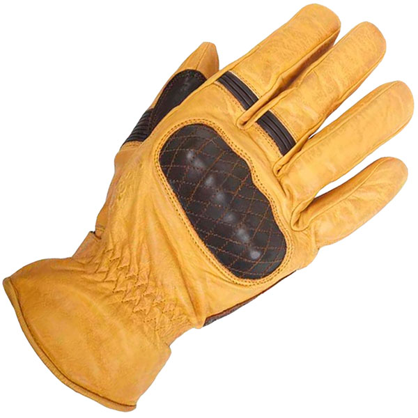 Image of Helstons Leather Mich Soft Gloves - Brown / Gold