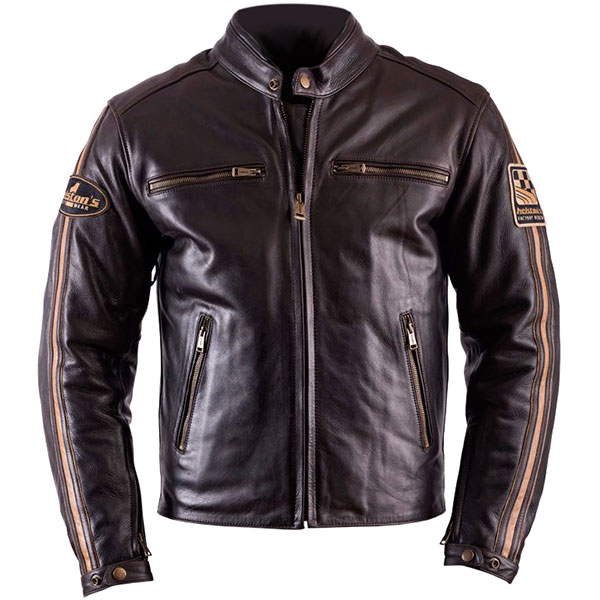 Image of Helstons Ace Fender Leather Jacket - Brown