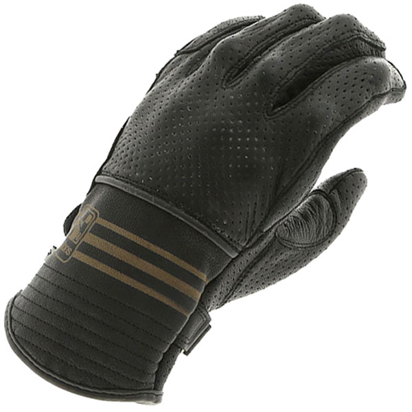 Image of Helstons Leather Corporate Perforated Gloves - Black