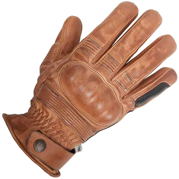 Image of Helstons Leather Monza Crust Leather Gloves - Camel / Black