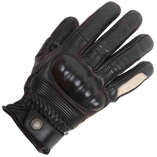 Image of Helstons Leather Monza Soft Gloves - Black / Beige