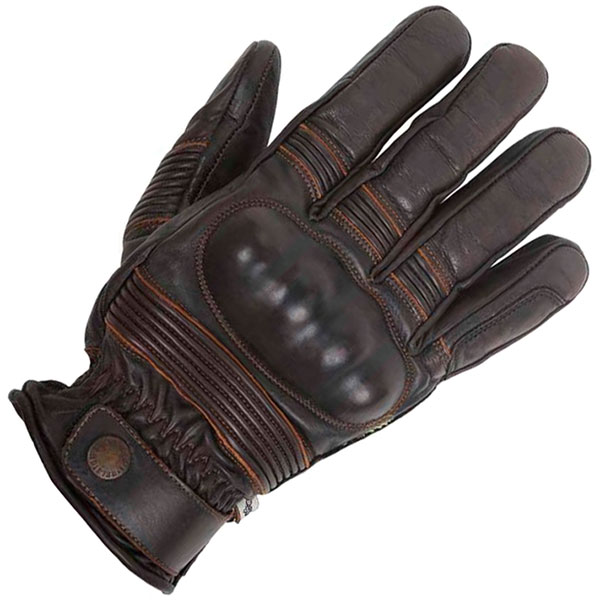 Image of Helstons Leather Monza Pull Up Gloves - Brown / Black