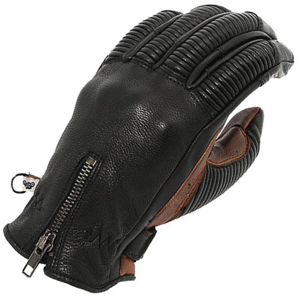Image of Helstons Leather Tank Gloves - Black / Camel