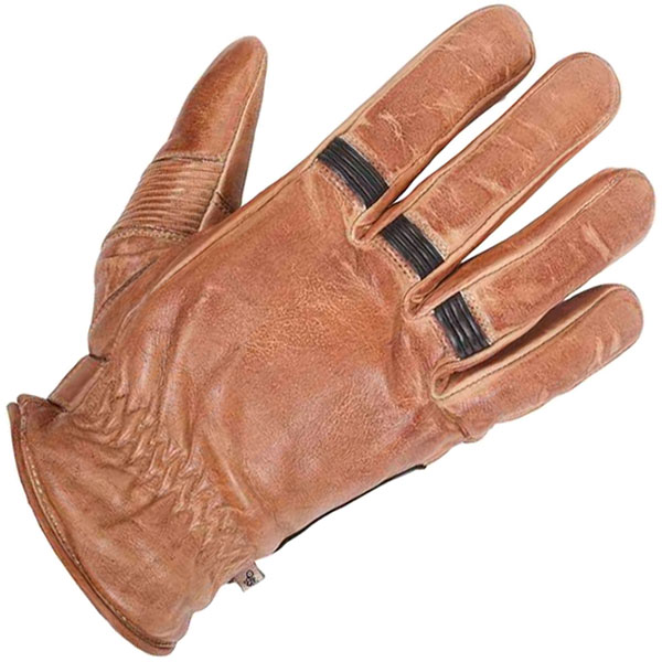 Image of Helstons Leather Velvet Crust Gloves - Camel / Black
