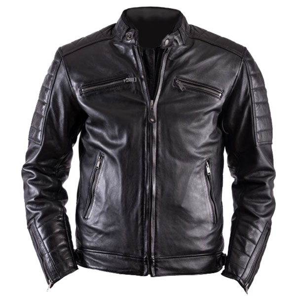 Image of Helstons Cruiser Rag Leather Jacket - Black