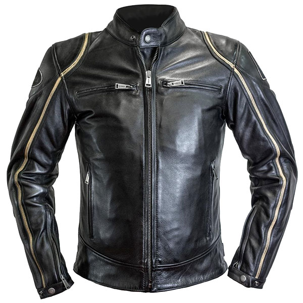 Image of Helstons Modelo Leather Jacket - Black / Beige