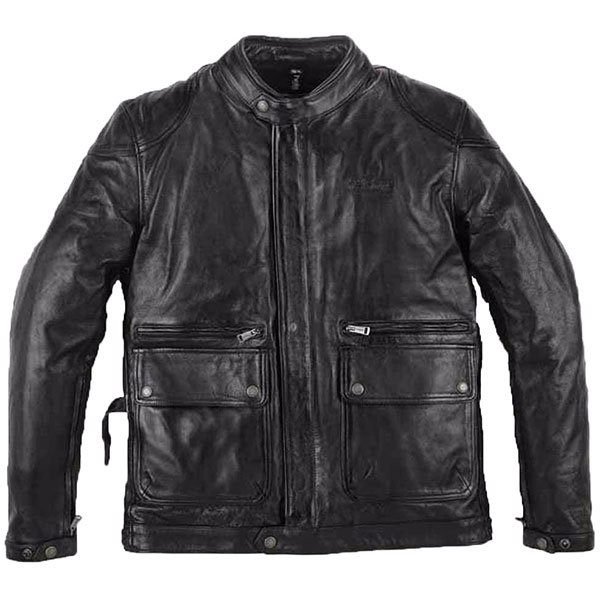Image of Helstons Leather Patriot Rag Jacket - Black