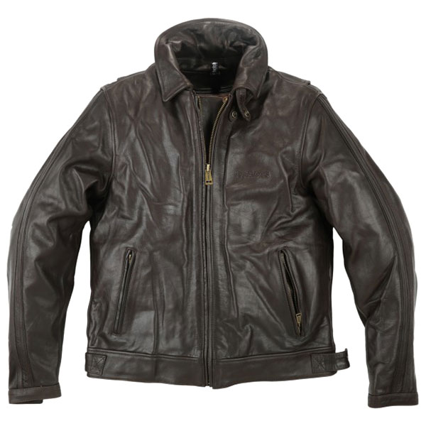 Image of Helstons Leather Ricky Fender Jacket - Brown