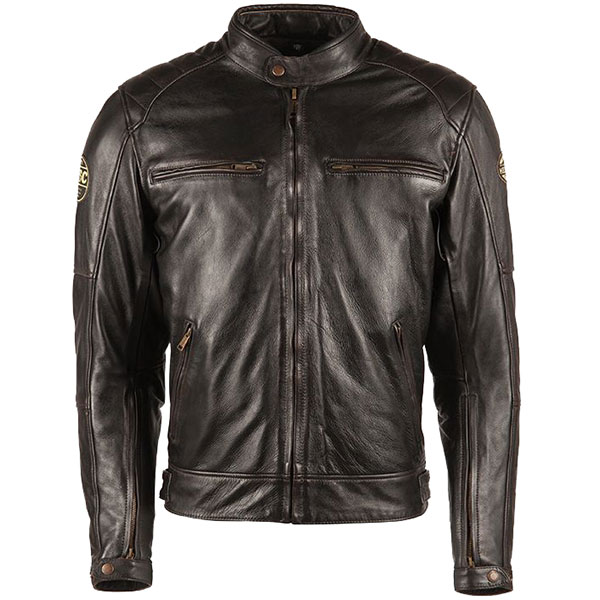 Image of Helstons Track Oldies Leather Jacket - Brown