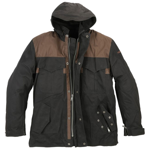 Image of Helstons Textile Eton Jacket - Black / Khaki