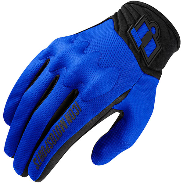 Image of Icon Anthem 2 Textile Gloves - Blue