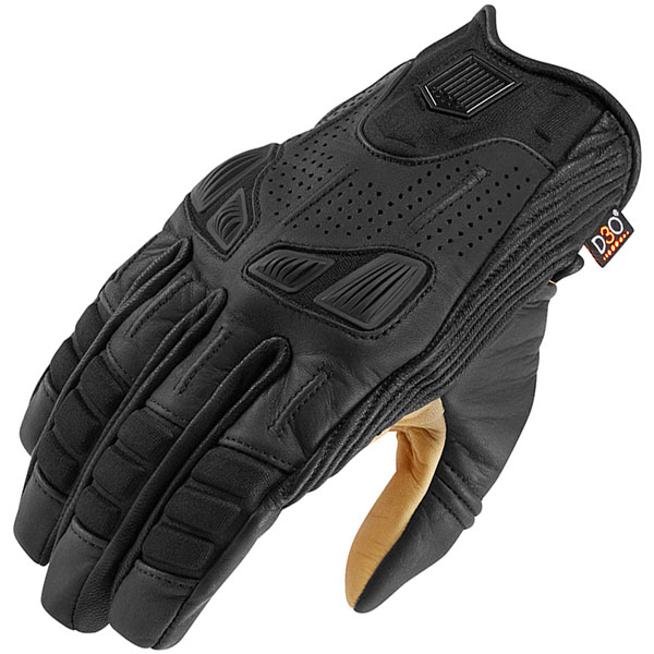 Image of Icon 1000 Axys Leather Gloves - Black / Tan