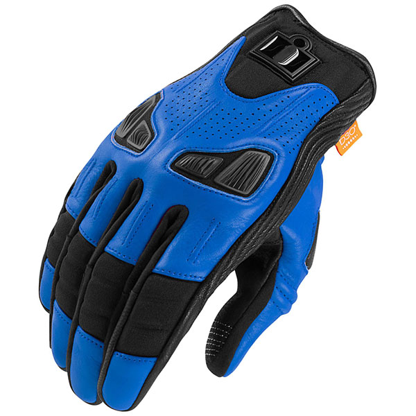 Image of Icon Automag Short Gloves - Blue