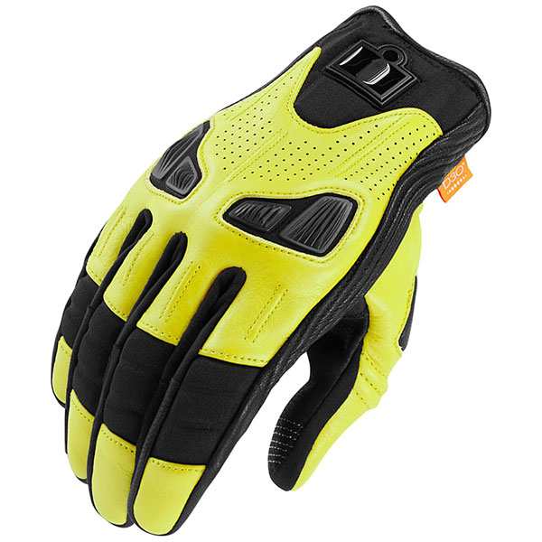 Image of Icon Automag Short Gloves - Fluo Yellow / Black