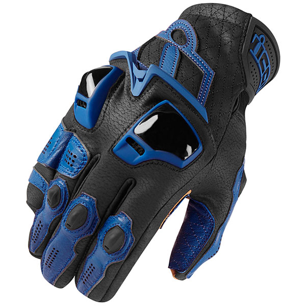 Image of Icon Hypersport Short Gloves - Blue