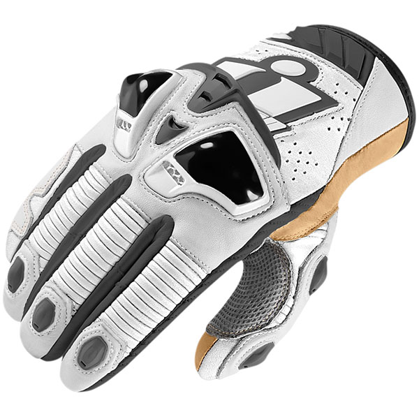 Image of Icon Hypersport Short Leather Gloves - White