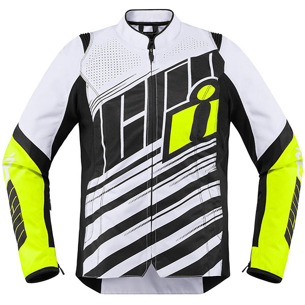 Image of Icon Ladies Overlord SB2 CE Textile Jacket - Fluo Yellow / White
