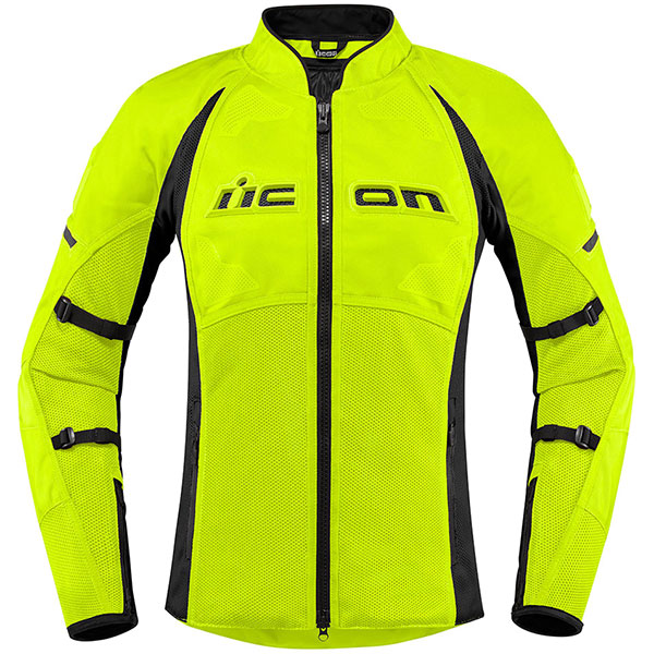 Image of Icon Ladies Contra 2 CE Textile Jacket - Hi-Viz Yellow