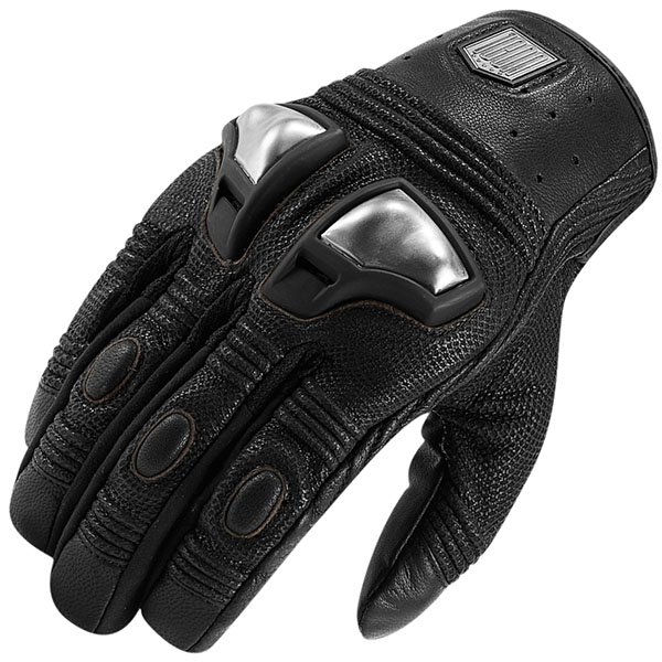 Image of Icon 1000 Retrograde Leather Gloves - Black