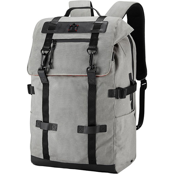 gray canvas backpack