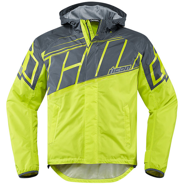 Icon PDX Waterproof Jacket - Fluorescent Yellow Reviews at ReviewBikeKit