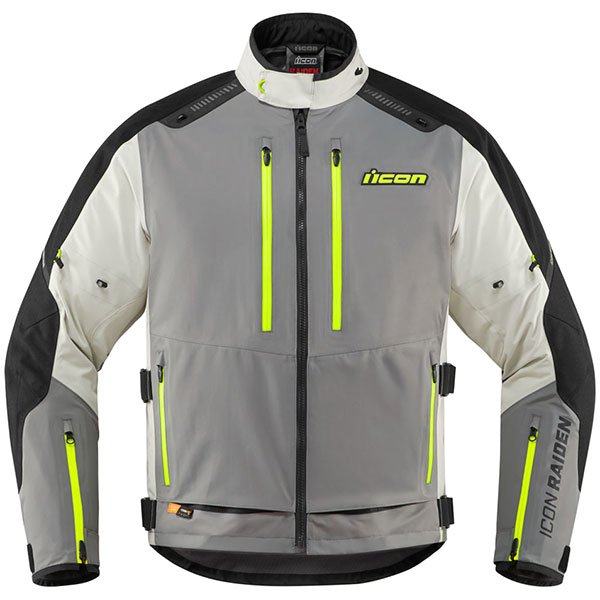 Image of Icon Raiden Textile Jacket - Grey / Hi Viz