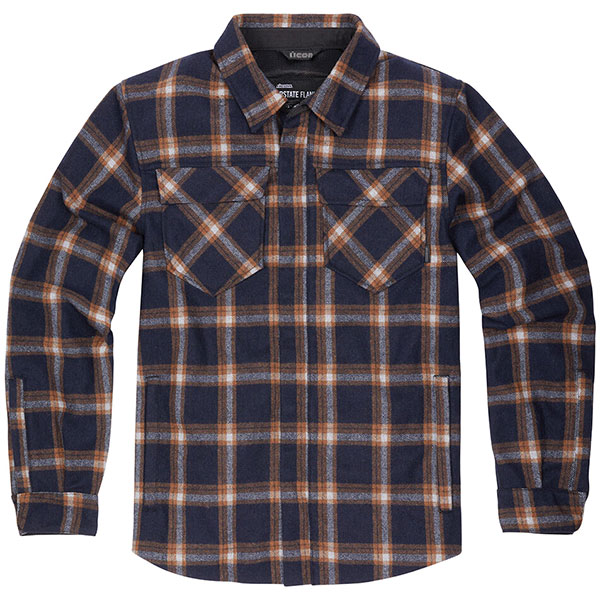 Image of Icon Upstate Flannel Textile Riding Shirt - Orange