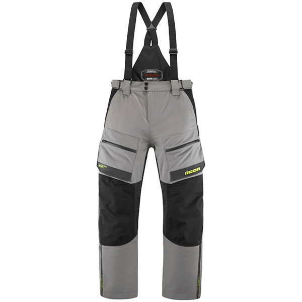 Icon Raiden Textile Trousers Grey Hi Viz FREE UK DELIVERY