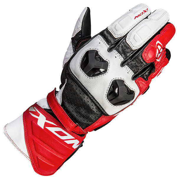 Image of Ixon RS Tilter Leather Gloves - Black / White / Red