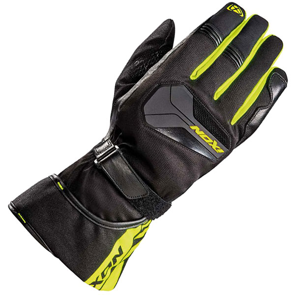 Image of Ixon Pro Atom Textile Gloves - Black / Bright Yellow