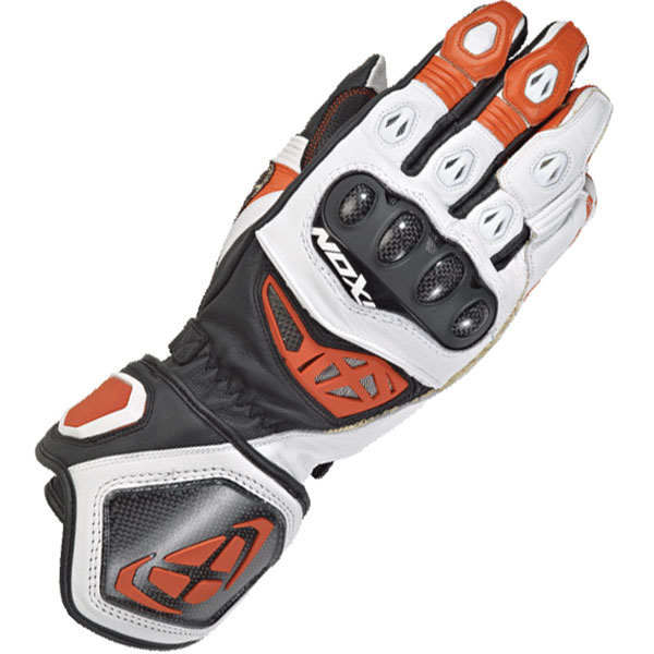 Image of Ixon RS Genius 2 Leather Gloves - Black / White / Orange