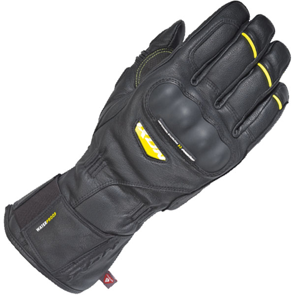 Image of Ixon Pro Continental Leather Gloves - Black / Fluo Yellow
