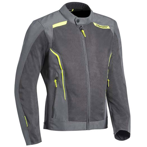 Image of Ixon Cool Air Textile Jacket - Grey / Bright Yellow