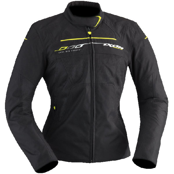 Image of Ixon Ladies Helia Textile Jacket - Black / Fluo Yellow