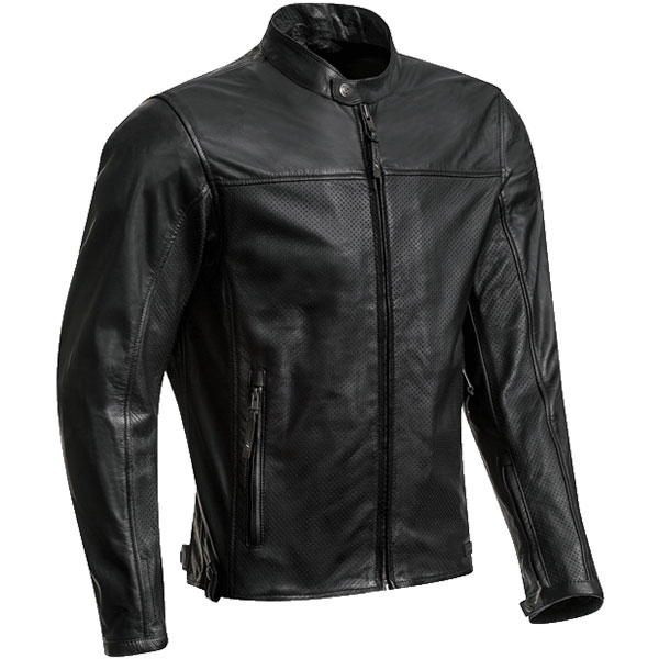 Ixon Crank Air Leather Jacket - Black - FREE UK DELIVERY