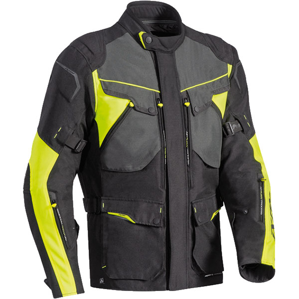 Image of Ixon Crosstour HP Textile Jacket - Black / Grey / Fluo Yellow