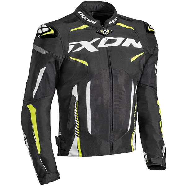 Image of Ixon Gyre Textile Jacket - Black / White / Fluo Yellow