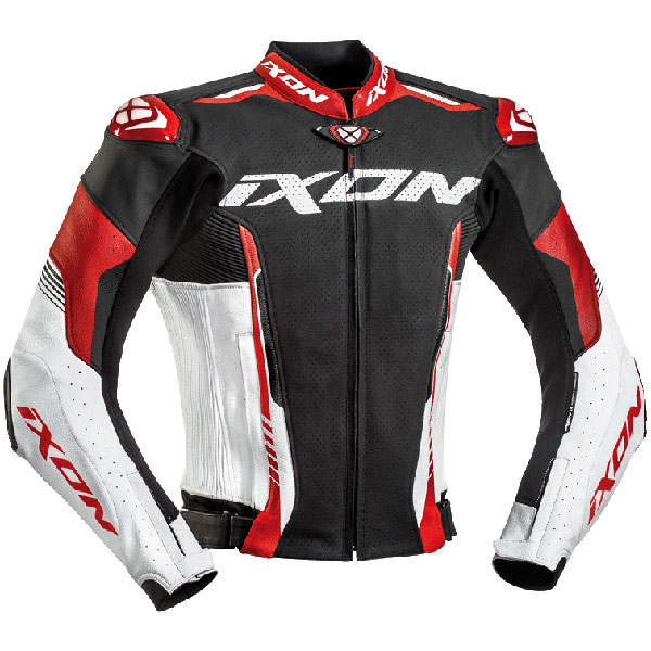 Ixon Vortex 2 Leather Jacket - Black / White / Red - FREE UK DELIVERY