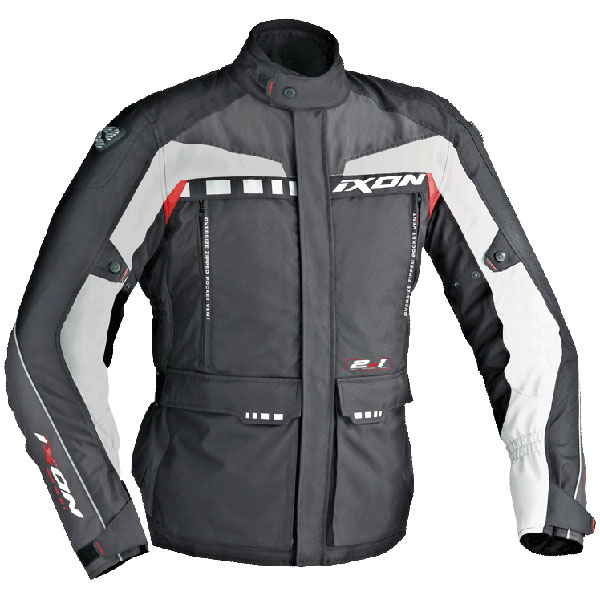 Image of Ixon Corsica Textile Jacket - Black / Grey / Red