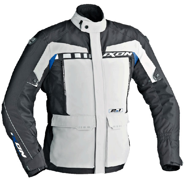 Image of Ixon Corsica Textile Jacket - Grey / Black / Blue