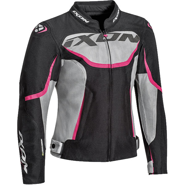 Image of Ixon Ladies Sprinter Air Textile Jacket - Black / Grey / Fuchsia