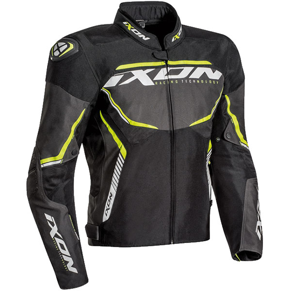 Image of Ixon Sprinter Sport Textile Jacket - Black / Grey / Yellow